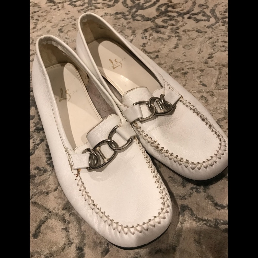White leather shoes